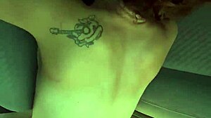 Pretty young hooker chats on the phone with her boyfriend during a naked public encounter