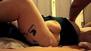 DOMINATING Slave Titia Tertius in BDSM Session with Dildo, Spanking, and Cumshot Action.