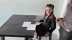 That naughty student takes hardcore banging from BBC king Mike