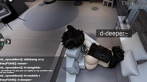 roblox slut loves getting covered in cum, ends up totally soaked 😏💦