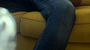 She was secretly masturbating and ended up with a strong real orgasm that made her squirt everywhere.