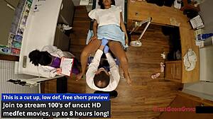 Tampa University Nurse Jackie Banes Spreads In Latex Gloves For Physical