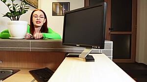 Horny redhead stepsister gets fucked hard during her steamy shower quickie! 🚿🔥