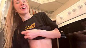 i love fingering my pink pussy as a curvy milf with small tits on the sofa