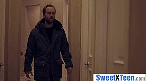 cute petite teen dominated by big dick stalker in rough kinky session