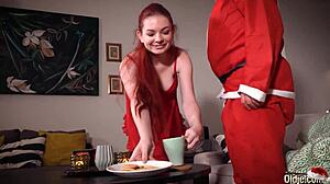 Santa Fucks A Pretty Little Redhead In Her Sweet Tight Pussy For Xmas