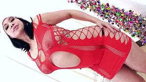 Kimmy Lee unwraps her Christmas gift of a huge cock for pov blowjob deepthroat facefuck and cum swallow action