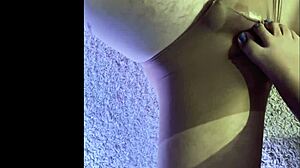 subtly teasing husband in my damp pantyhose during intimate foot play session