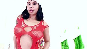 Kimmy Lee unwraps her Christmas gift of a huge cock for pov blowjob deepthroat facefuck and cum swallow action