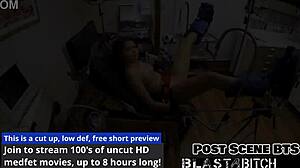 michelle anderson got a deep creampie in missionary with vibrator play and moaning. close-up shots showed her spreading in latex gloves.