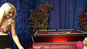 Lesbian attraction draws blonde in stockings and lingerie to lick pussy with toys