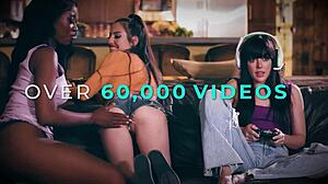 Beauties Romy Indy and Freya Mayer Dive into Interracial Lesbian Toy Play with Rimjob in Yoga Class