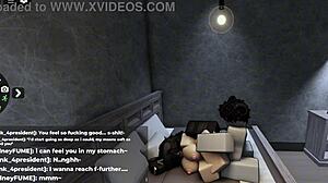 roblox slut loves getting covered in cum, ends up totally soaked 😏💦