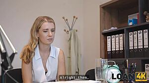 Loan4k Hot Office Table Sex Results From Loan Inquiry With Cute Blonde Babe!