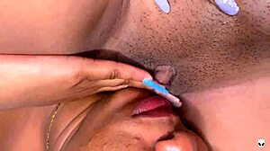 Ebony hot girl rubbing my pussy with yours in homemade scissoring and cunilingus action