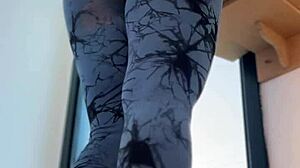 perfect round ass girl displays workout skills