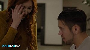 why does lauren phillips suck stepson dante colle's hard cock before he pounds her pierced natural tits and trimmed pussy on sofa?