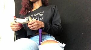 Ebony thot teases game alongside pussy and asshole play