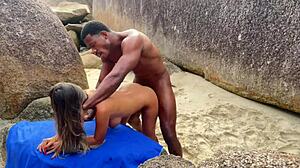 Bbc Pounds Young Pussies on Beach