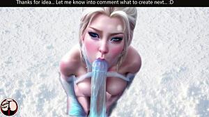 Princess Elsa says to the Night King you like cold weather so how about this big dick blowjob in the snow?