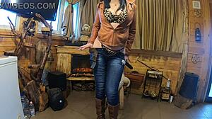 beautiful milf housewife shows hungry pussy in tight fetish roleplay!