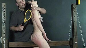 kamis teen 18+ endures electro bdsm with screaming bondage pain and bound slave pussy torment in amateur session