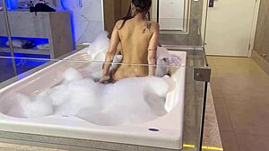 hey check out this hot fuck in hydro with teh angel babe riding big cock complete on red