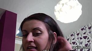 This flawless czech chick gets seduced in the supermarket, then strips and takes anal pounding in pov reality action