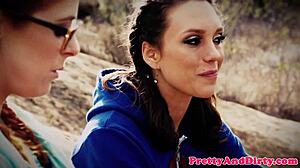 Redhead babe submits in BDSM threesome with strapon 😈