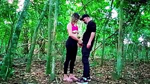 Blonde Couple Meets Naughty Country Girl On Street And Takes Her To Woods For Outdoor Fun