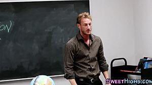 Ebony Teen 18+ Gets Facial In Uniform During Coed Action