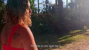 Blonde Couple Meets Naughty Country Girl On Street And Takes Her To Woods For Outdoor Fun