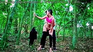 Blonde Couple Meets Naughty Country Girl On Street And Takes Her To Woods For Outdoor Fun