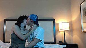 hey, check out this hot petite 18+ woman with tattoos making out passionately