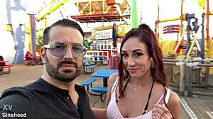 Artemisia Love and Romeo Mancini rip clothes for wet deepthroat and footjob in Santa Monica