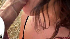 Found perfect spot for him to cum on my tits during sucking