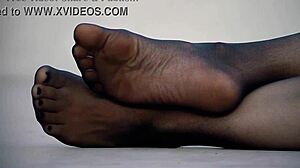 i love my feet in these nylon pantyhose they feel so comfy and nice um yeah as a wife