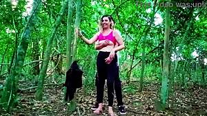 Blonde Couple Meets Naughty Country Girl On Street And Takes Her To Woods For Outdoor Fun