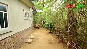 i caught my landlord's daughter bathing outside and we ended up in doggystyle hardcore action