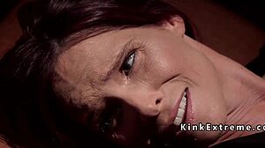 Hot bound slave experiences intense session with anal fingering