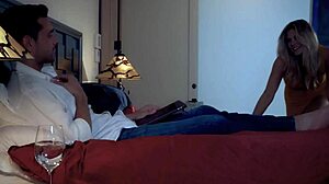 scarlet red watches her stud CUM all over her sweaty tits after intense anal ride and squirt.