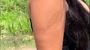 so this guy offers money to a venezuelan girl for public sex and she agrees. they go at it outdoors like crazy with her big natural tits bouncing in jeans.