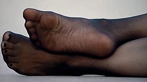 i love my feet in these nylon pantyhose they feel so comfy and nice um yeah as a wife