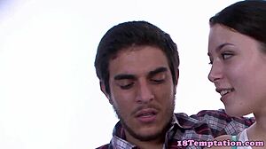 Teen beauty passionately jerks cock in pov style with handjob skills