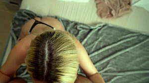 Stepmom Jenny Lux rides cock in tight panties during homemade POV lesson. She teaches rough doggystyle and swallows cum.