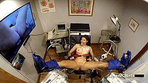 fema camps - michelle anderson shows big tits and gaping pussy with dildo backstage