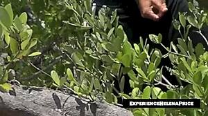 我爱暴露狂老婆Nikki Brooks在古巴海滩用透明裙子挑逗偷窥者