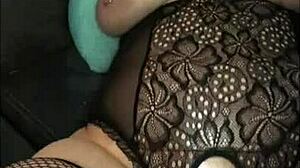 Black couples use crotchless blindfold handcuff ballgag