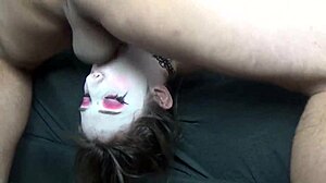 Oh man, mad moxxi gets that rough head hanging throat fuck of a lifetime, slamming balls deep cum in throat as she stares forward