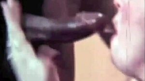 Vintage dark lantern entertainment presents classic London interracial with hairy pussy and big black cock action.